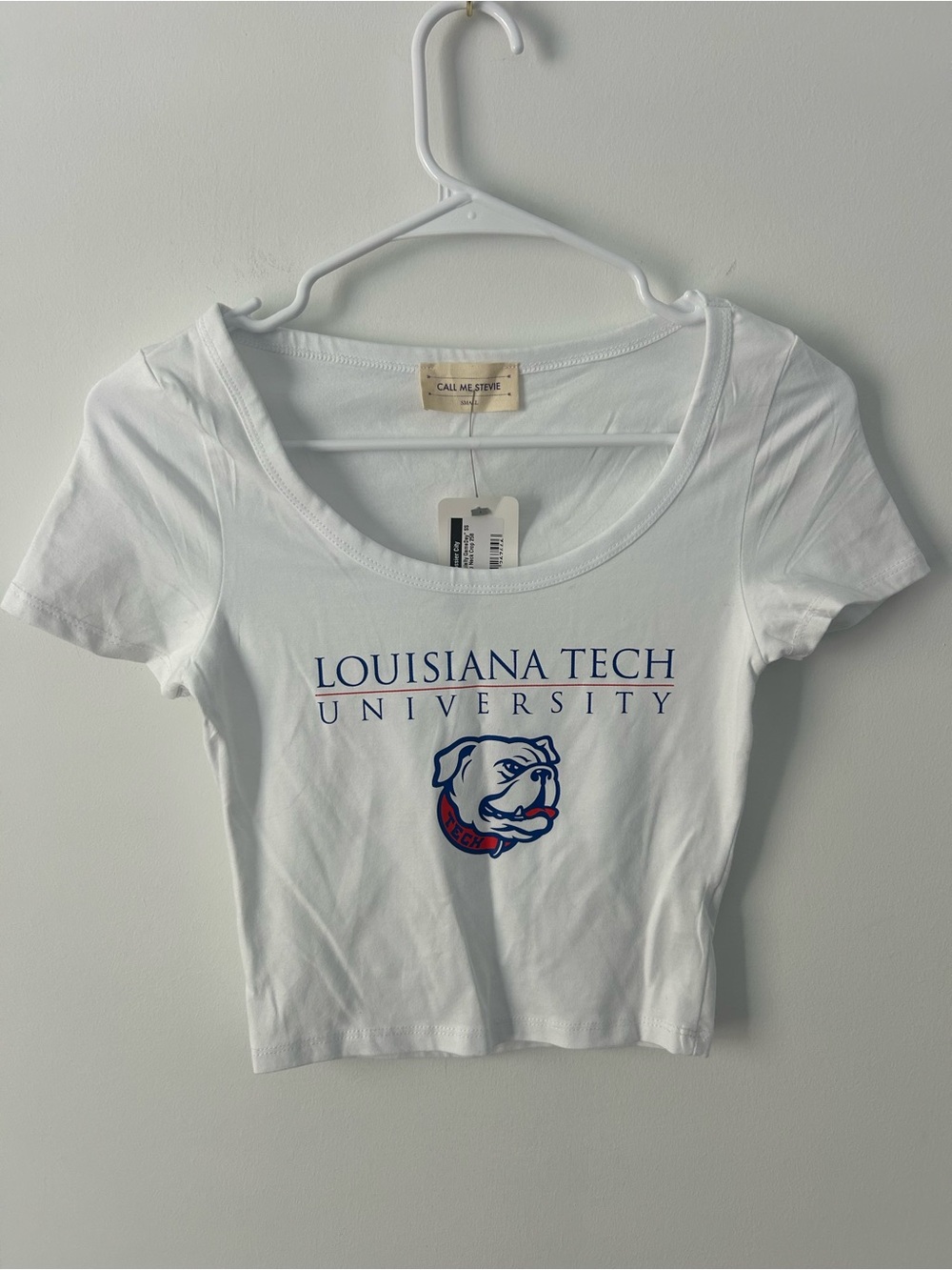 Krush White Louisiana Tech University Graphic Crop Tee